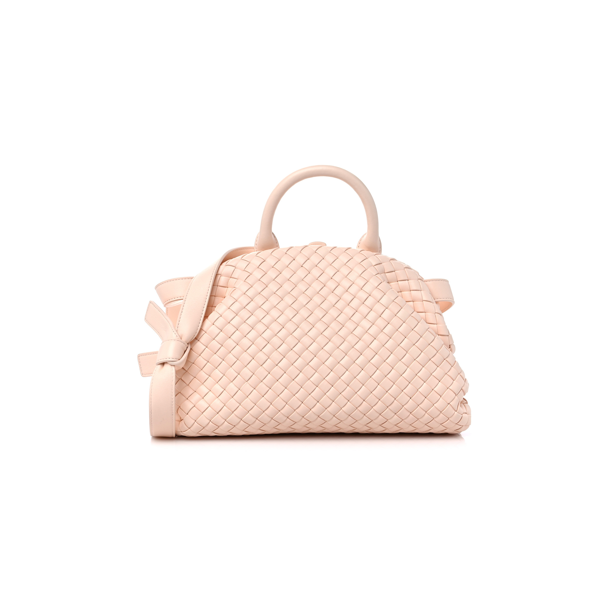 BOTTEGA VENETA NAPPA INTRECCIATO MINI TOP HANDLE SHOULDER BAG FLAMINGO (22*17*8cm) BOTTEGA VENETA NAPPA INTRECCIATO MINI TOP HANDLE SHOULDER BAG FLAMINGO (22*17*8cm)